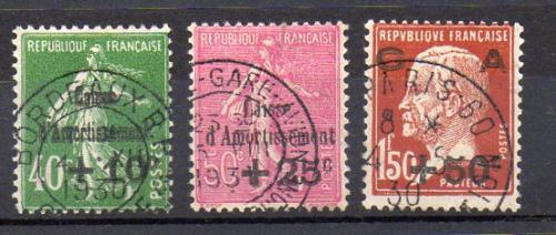 France Year 1929 Yvert No. 253/55 (o)